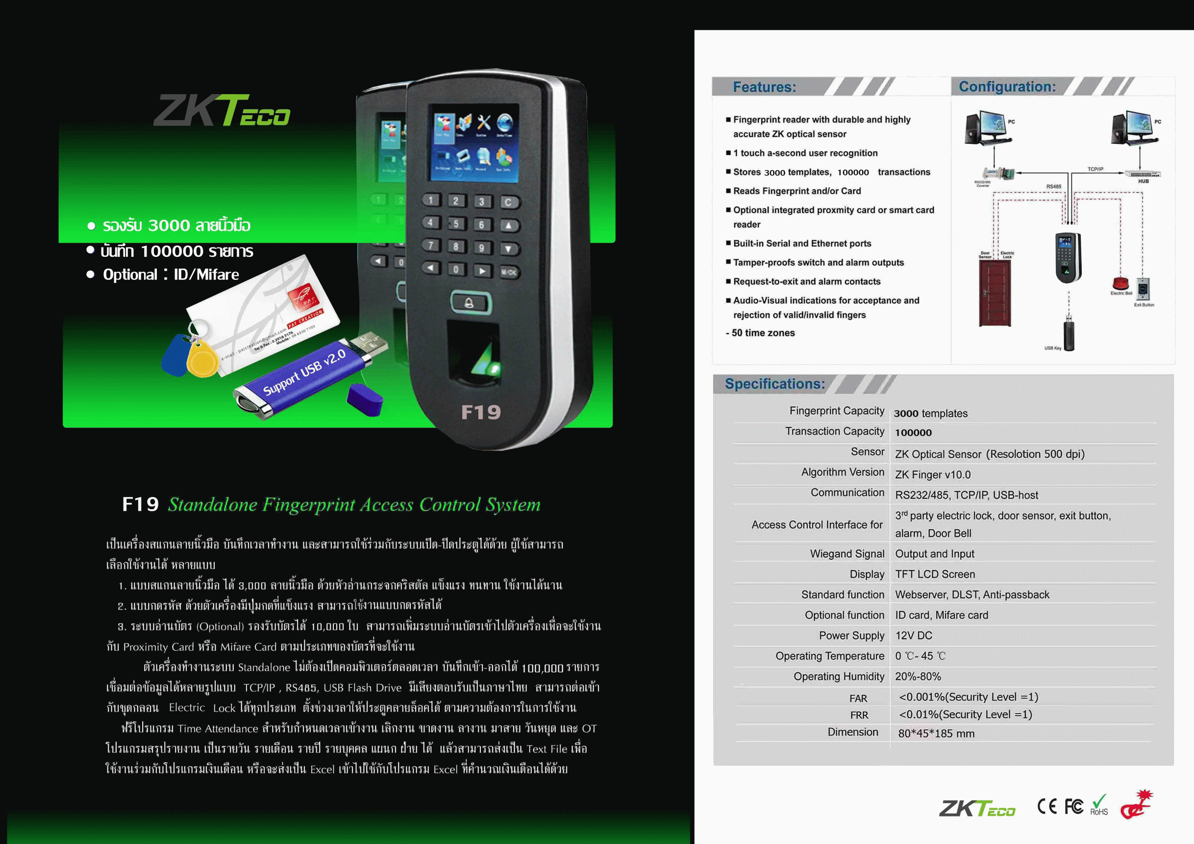 F19 Fingerprint Access Control